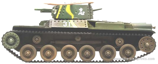 Tank IJA Type 97 Chi-Ha [D1] - drawings, dimensions, figures
